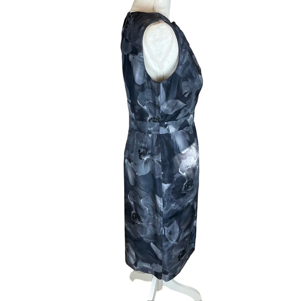 Adrianna Papell Sheath Dress 10 Floral Embellished Tea Party Dark Romantic Event - Picture 3 of 7